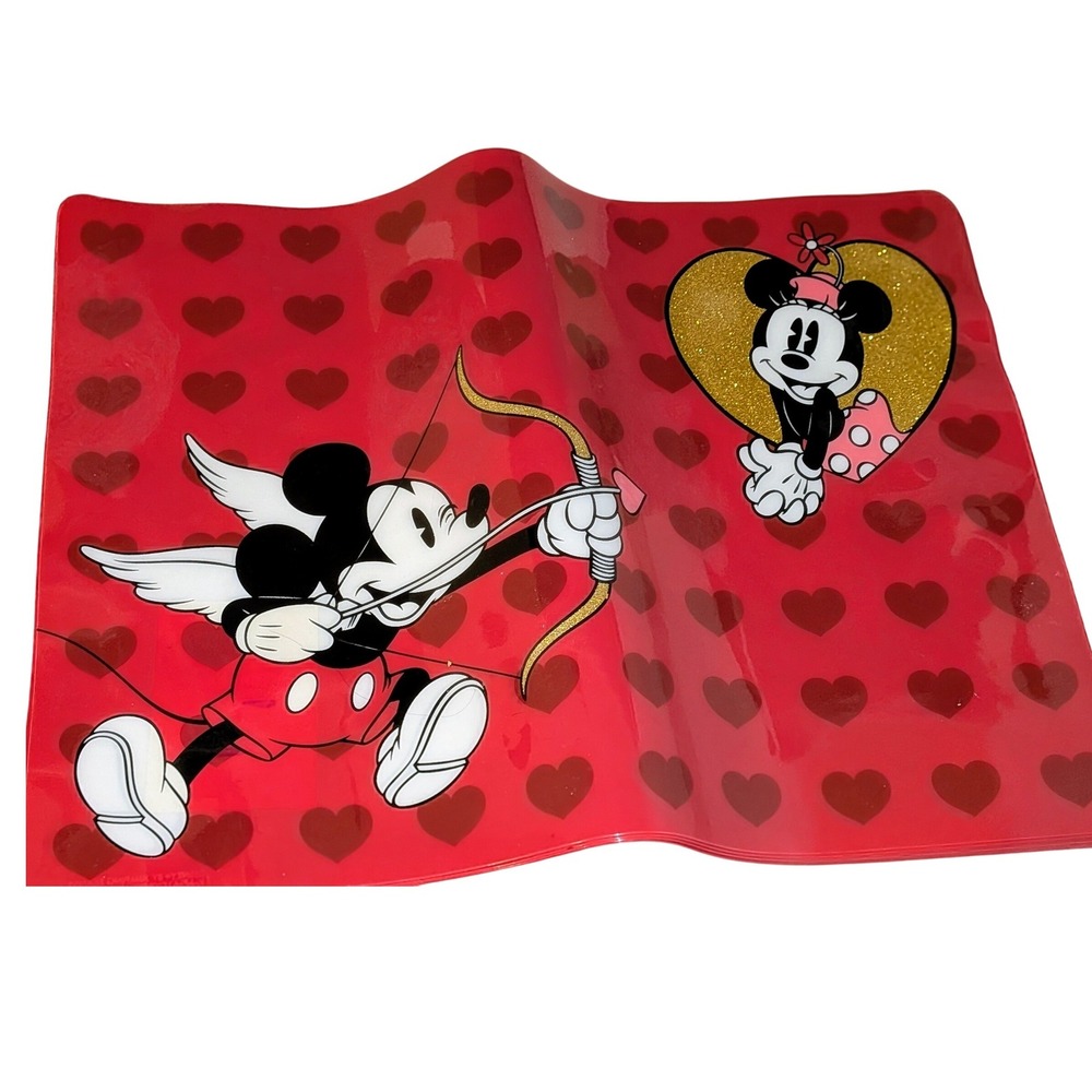 Disney Mickey Minnie Love Placemats Valentine Hearts Cupid Set of 4 13x18 NWT